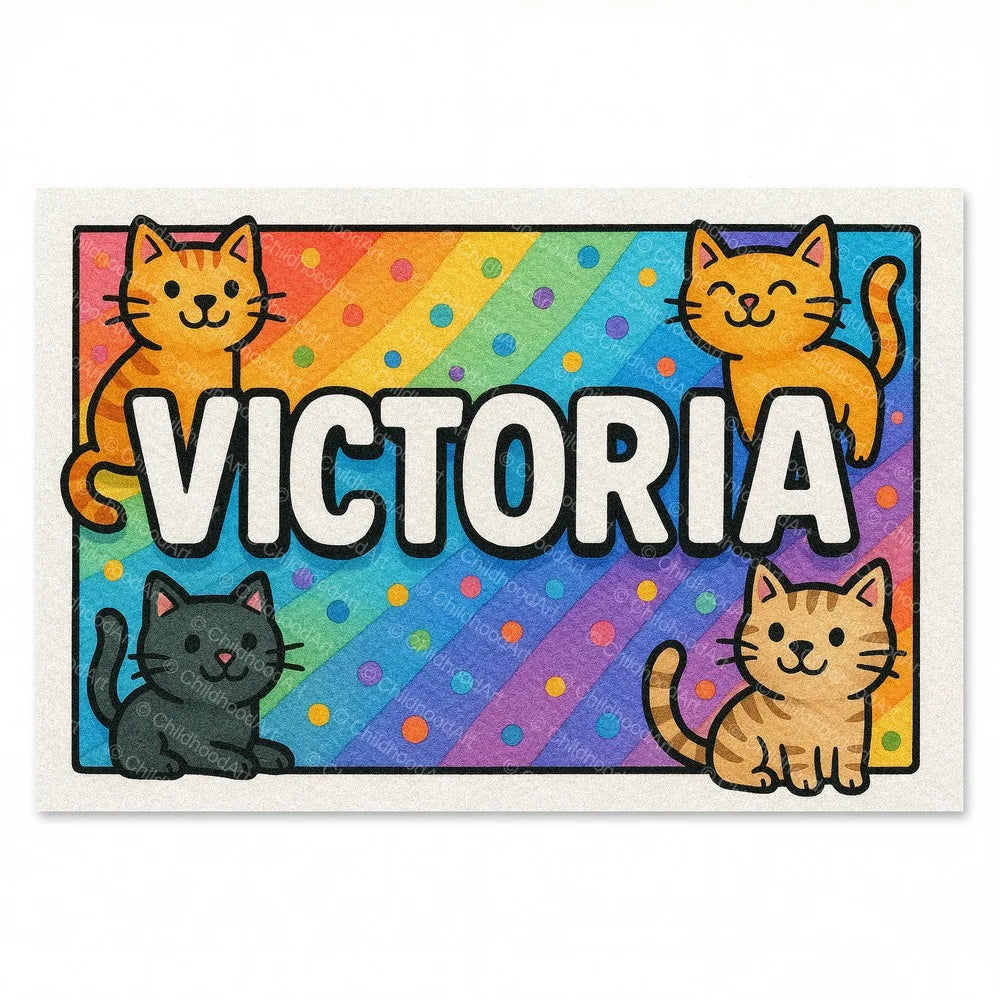 Victoria Colorful Cats Name Art