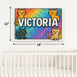 Playful personalized cat name art for Victoria