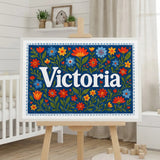 Calm personalized name art for Victoria