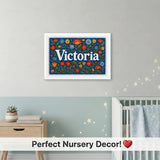 Calm personalized name art for Victoria