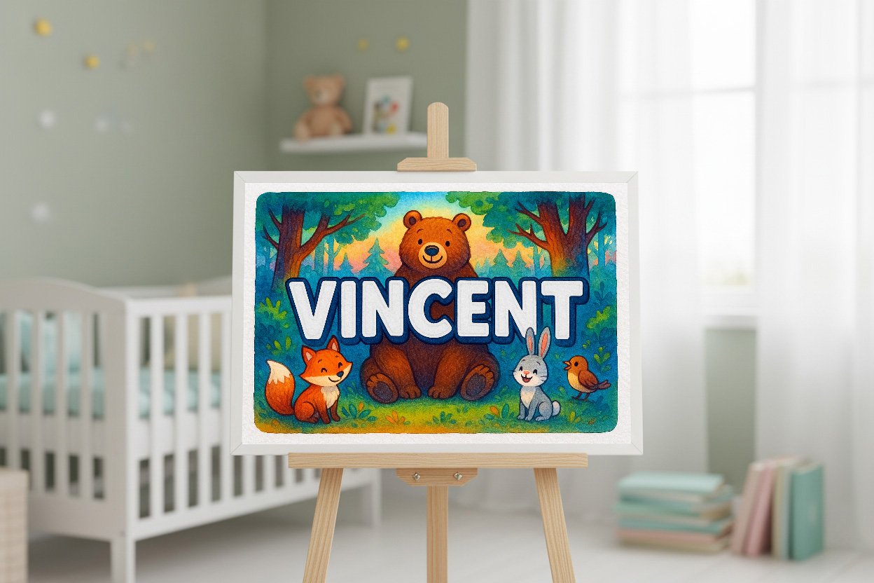 Personalized name art for Vincent
