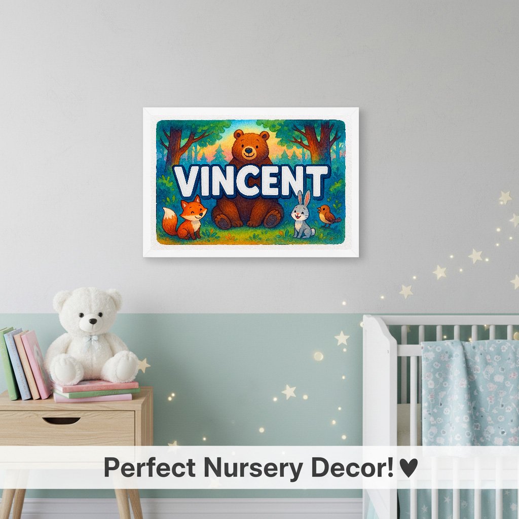 Personalized name art for Vincent