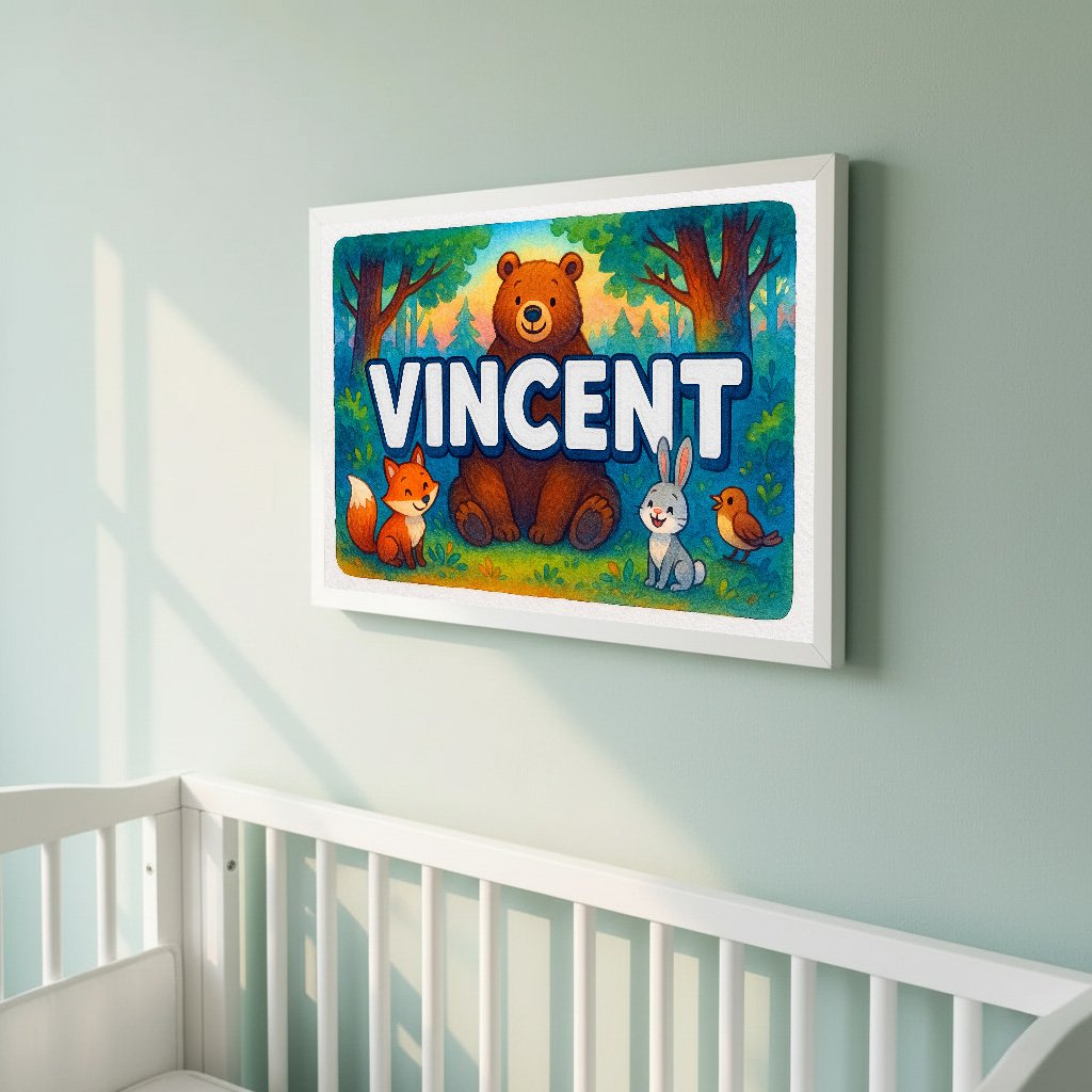 Personalized name art for Vincent