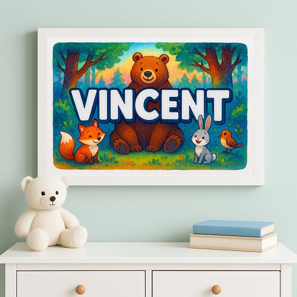 Personalized name art for Vincent