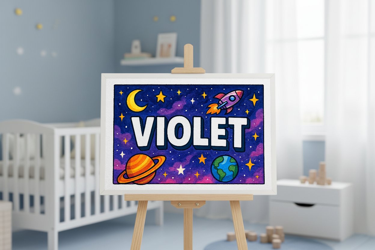 Personalized name art for Violet