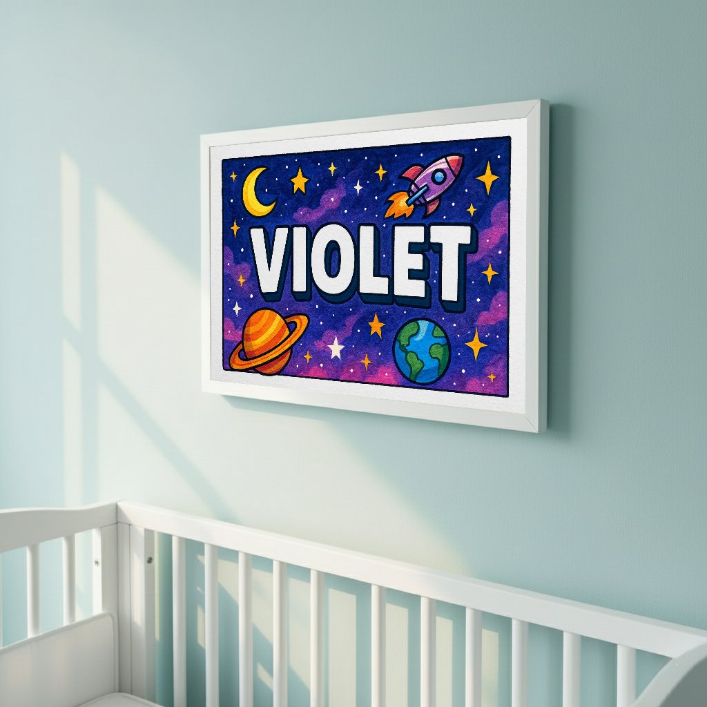 Personalized name art for Violet