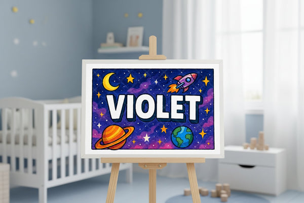 "Violet" Amongst the Stars Personalized Space Artwork