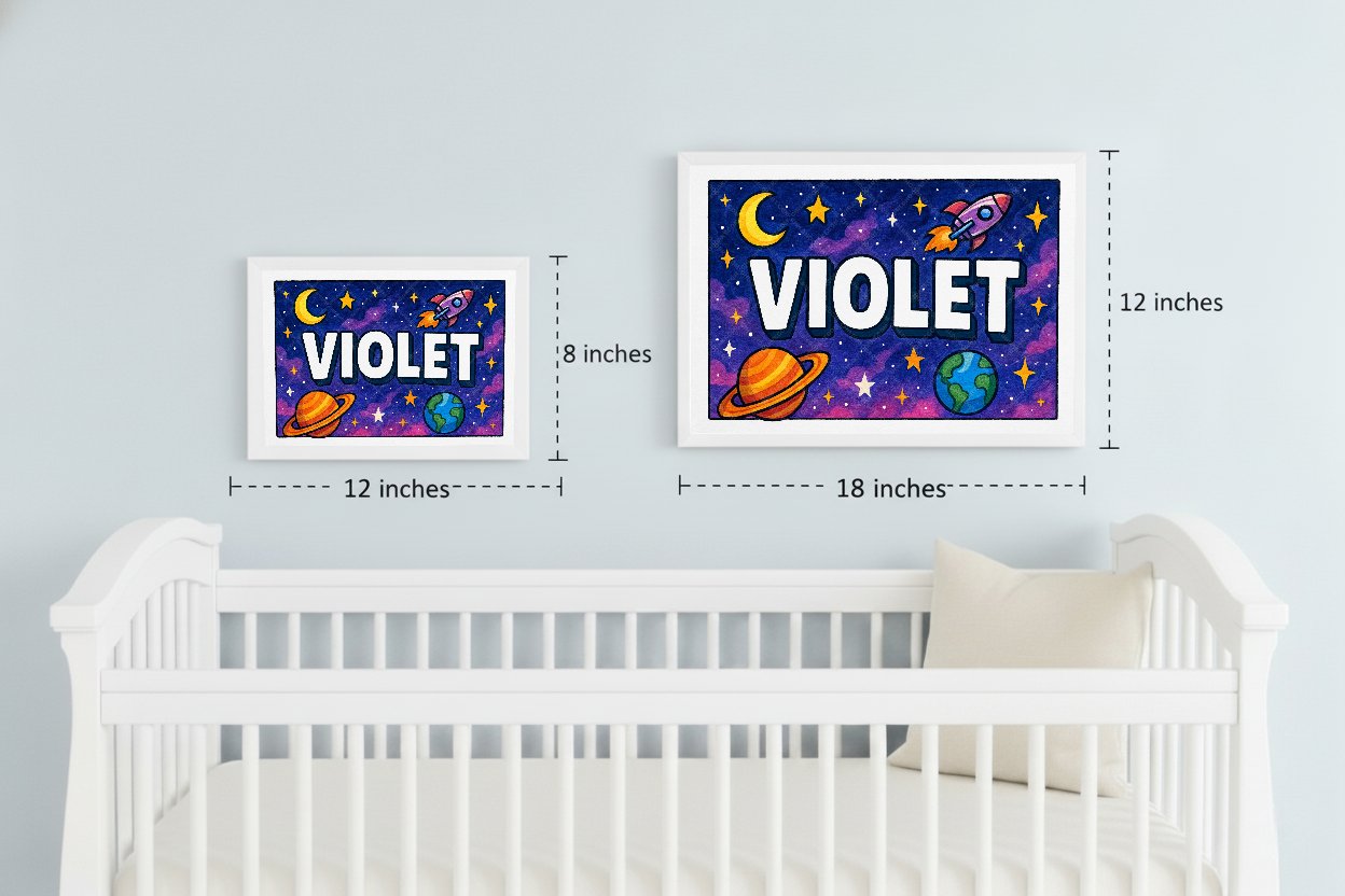 Personalized space name art for Violet