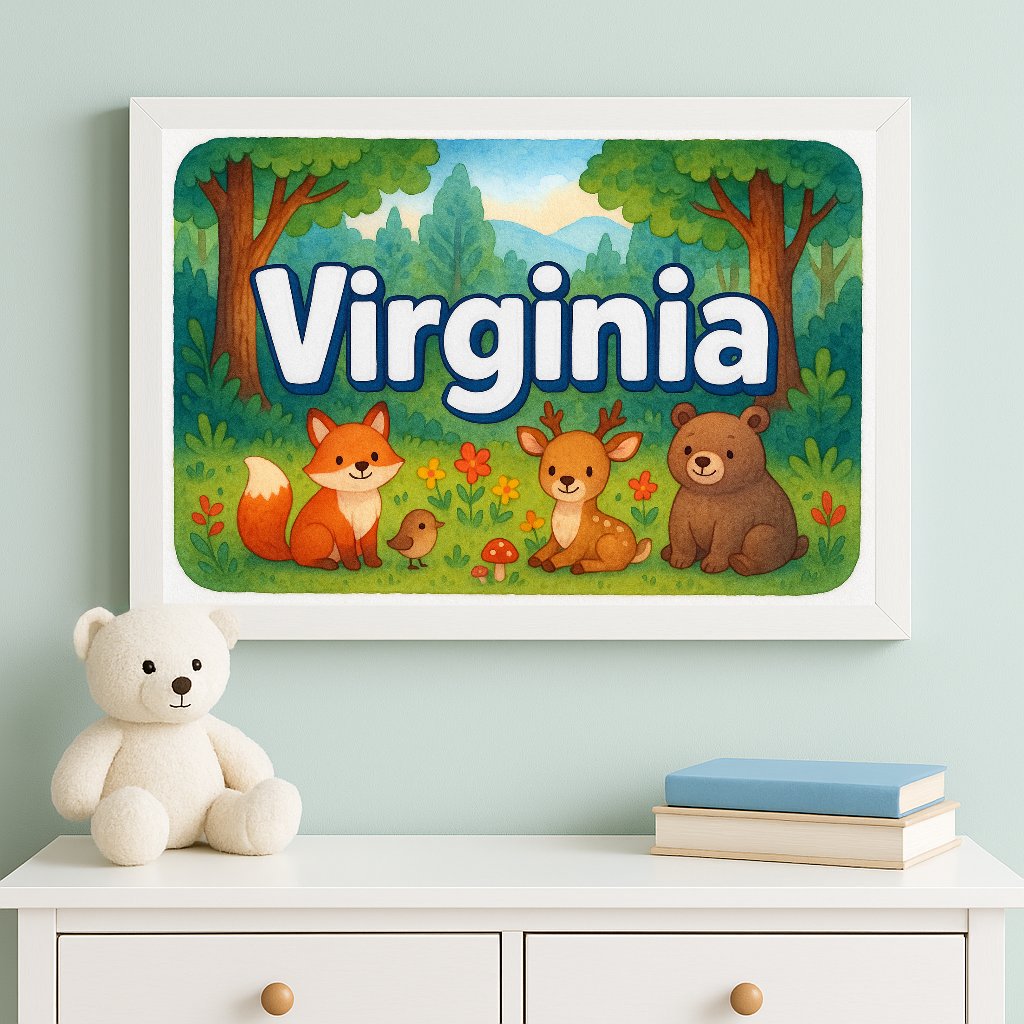 Personalized name art for Virginia