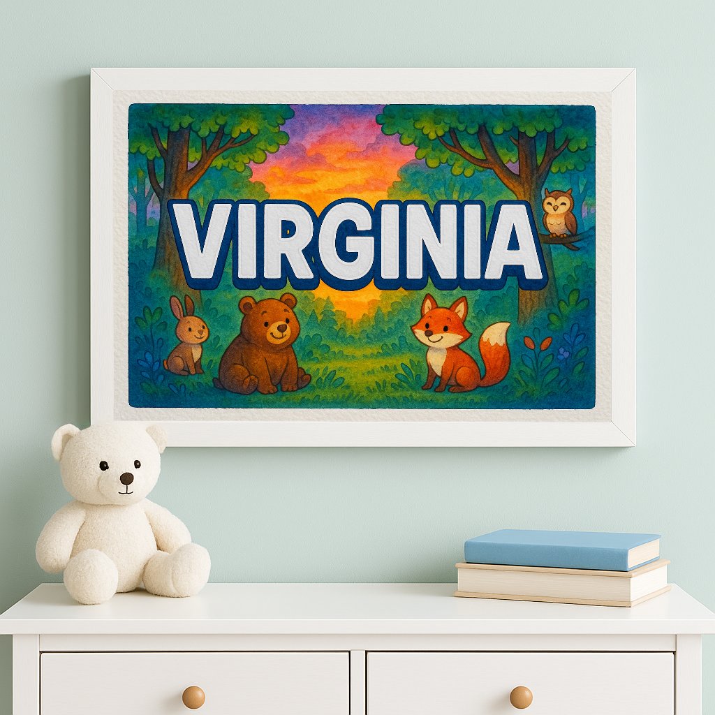 Personalized name art for Virginia