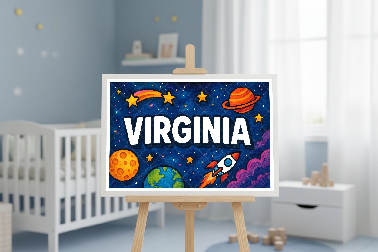 Personalized space name art for Virginia