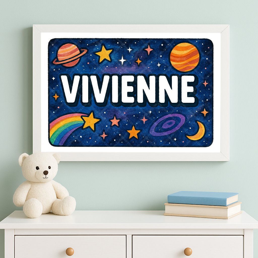 Personalized space name art for Vivienne