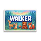 Walker Name Art - Forest Friends personalized wall print for kids