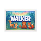 Walker Name Art - Forest Friends personalized wall print for kids