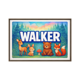 Walker Name Art - Forest Friends personalized wall print for kids