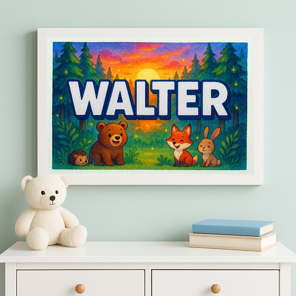 Personalized name art for Walter