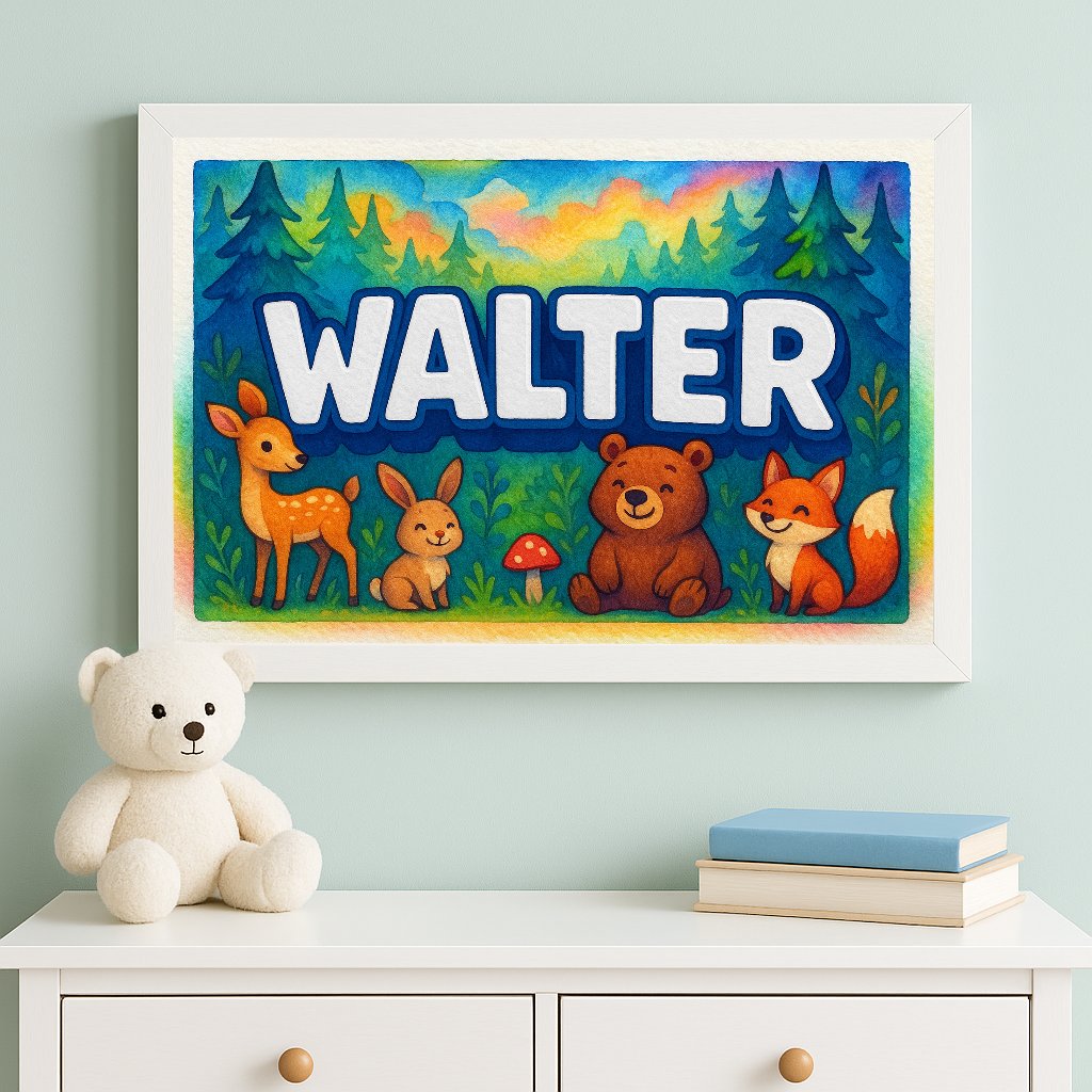 Personalized name art for Walter