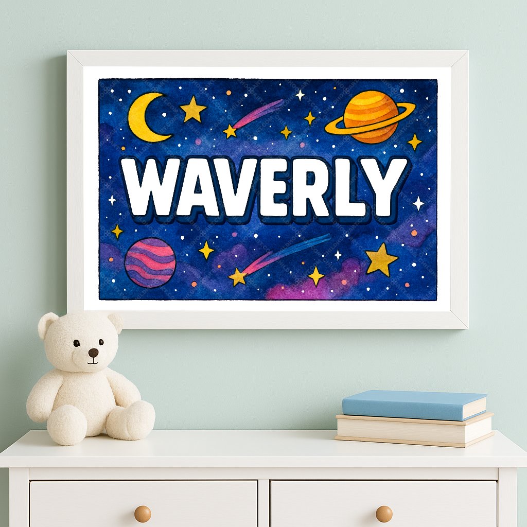 Personalized space name art for Waverly