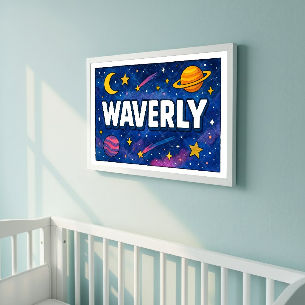 Personalized space name art for Waverly