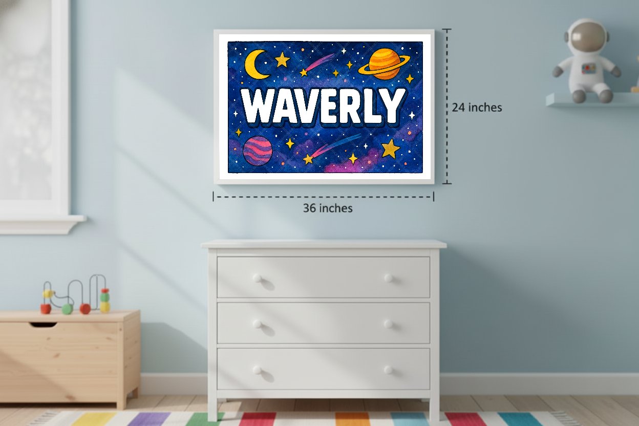 Personalized space name art for Waverly