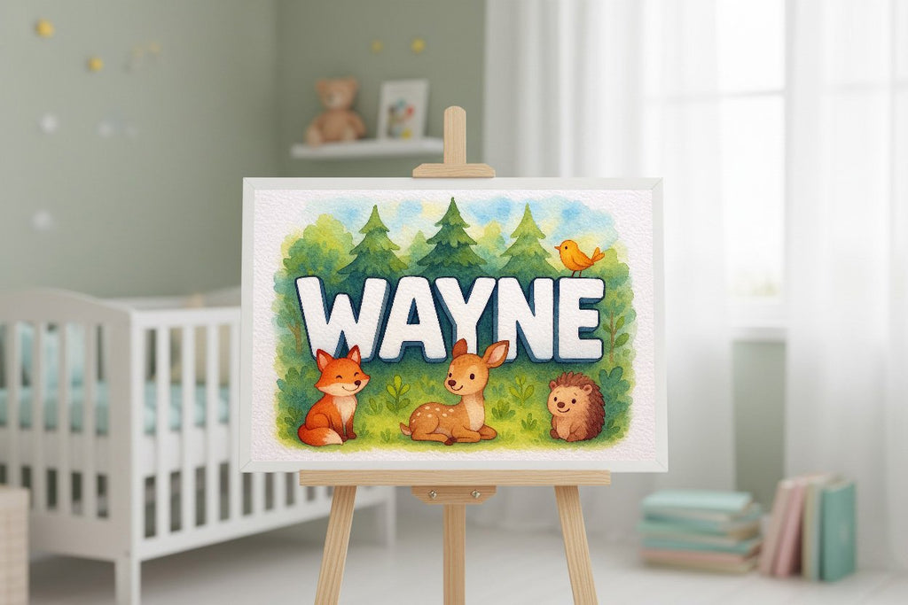 Personalized name art for Wayne