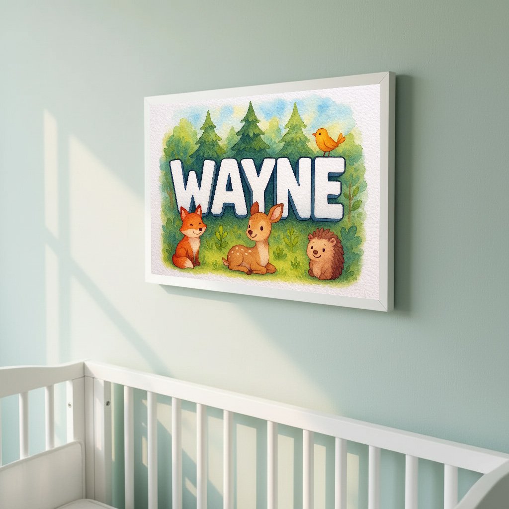 Personalized name art for Wayne