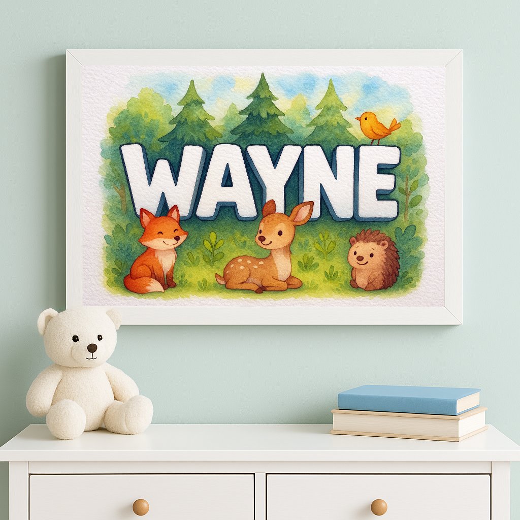 Personalized name art for Wayne