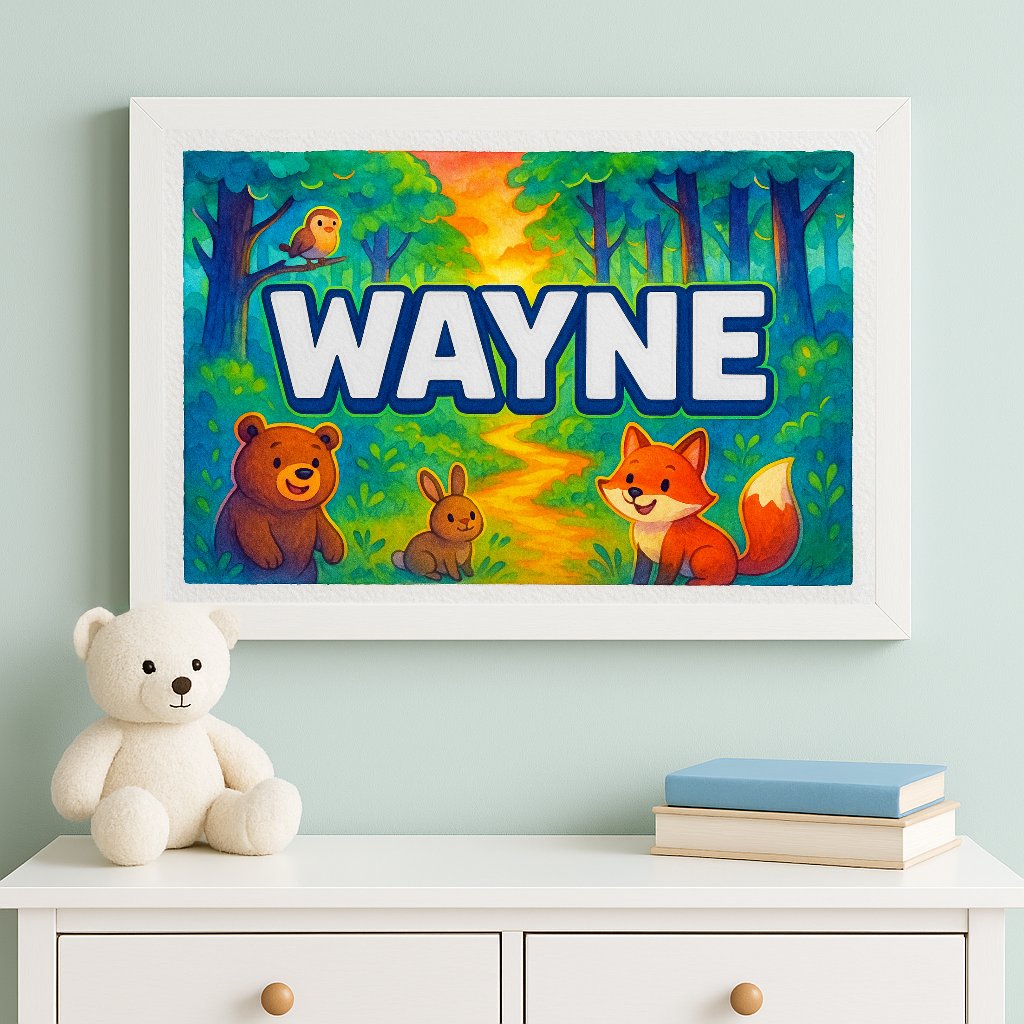 Personalized name art for Wayne