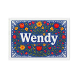 Wendy Name Art - Floral Farmhouse personalized wall print for kids
