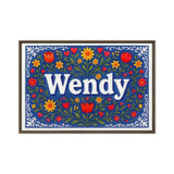 Wendy Name Art - Floral Farmhouse personalized wall print for kids