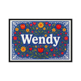 Wendy Name Art - Floral Farmhouse personalized wall print for kids