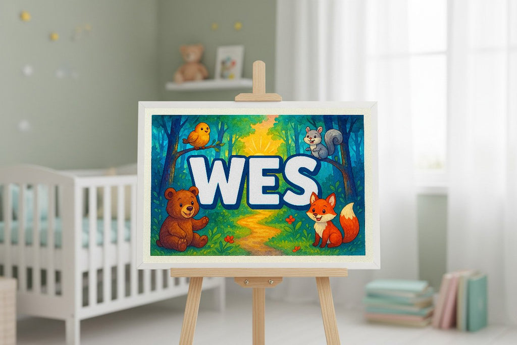Personalized name art for Wes