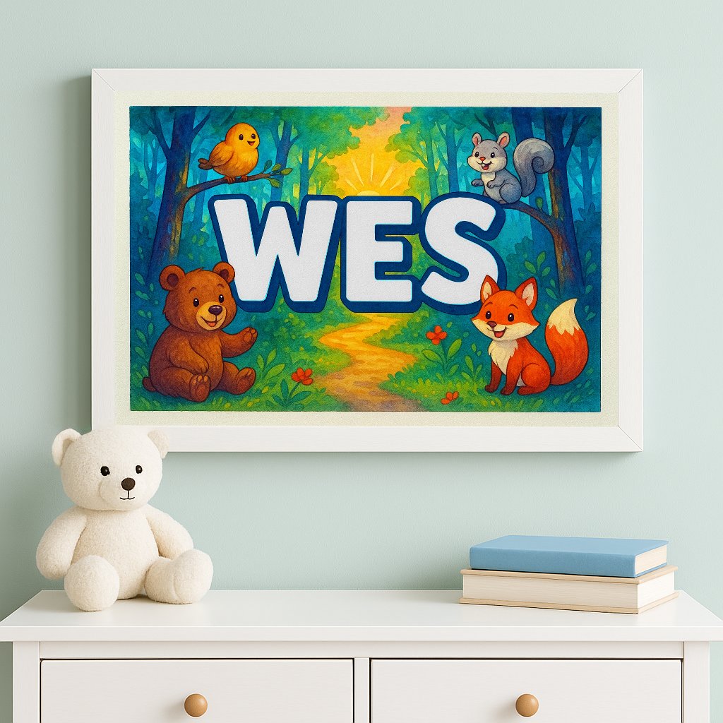Personalized name art for Wes