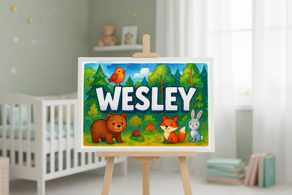 Wesley’s Personalized Forest Friends Art
