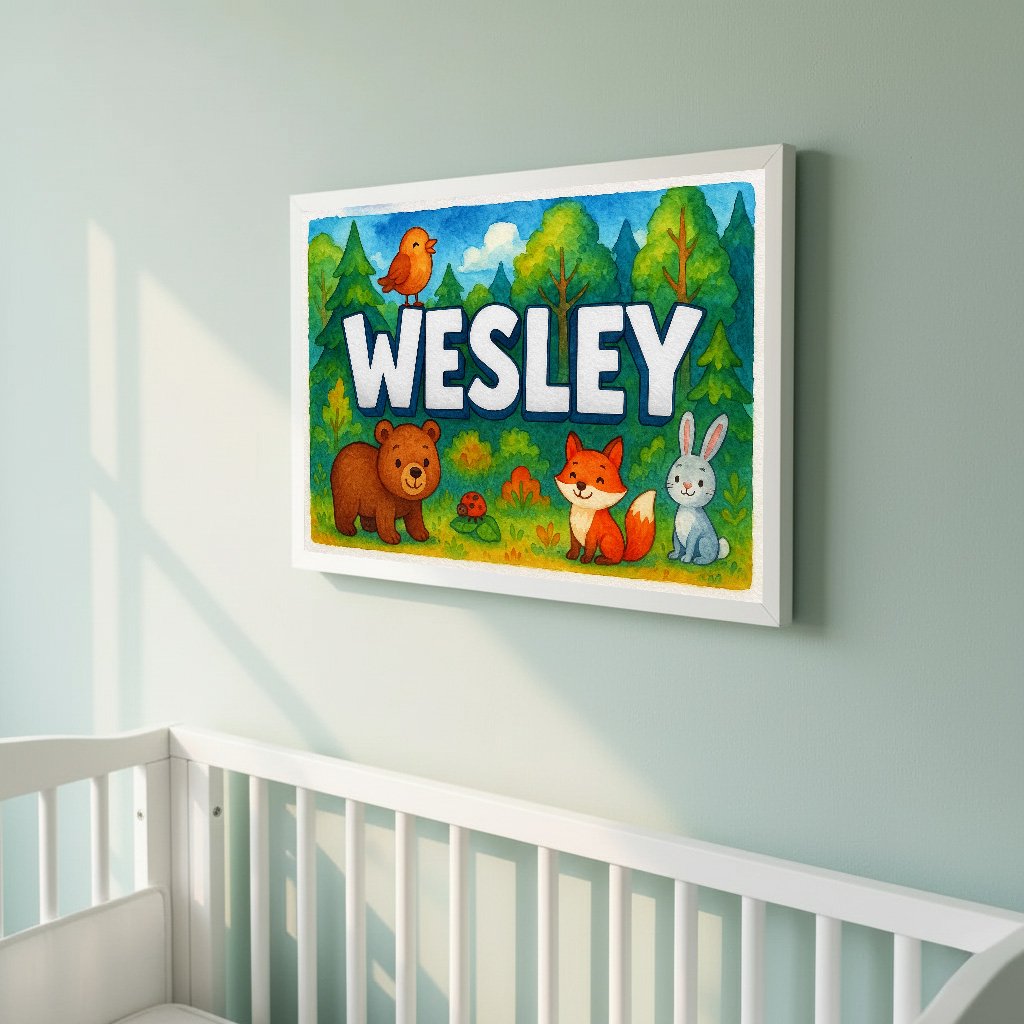 Personalized name art for Wesley