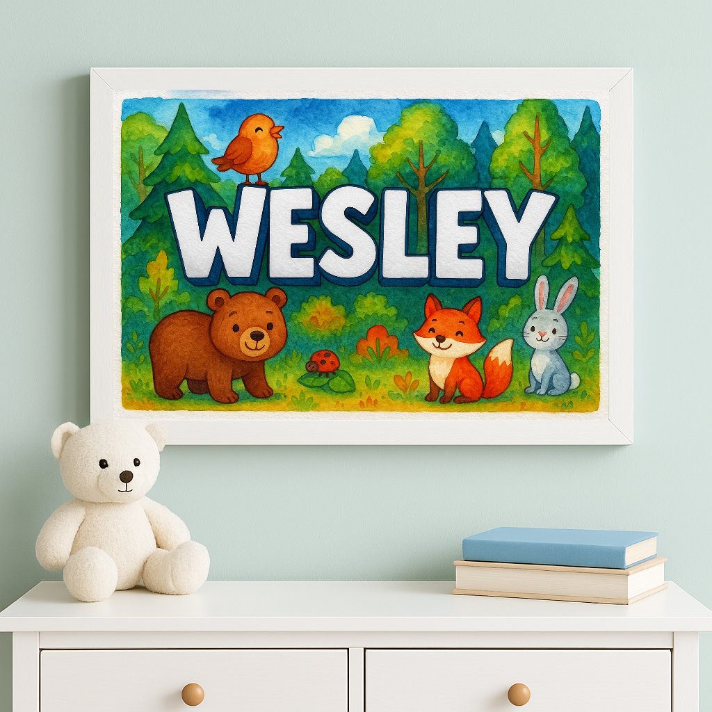 Personalized name art for Wesley