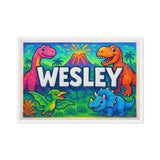 Wesley Name Art - Dinosaur Adventure personalized wall print for kids