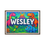 Wesley Name Art - Dinosaur Adventure personalized wall print for kids