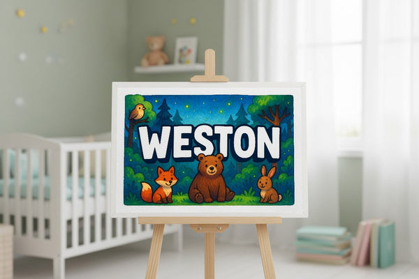 Weston’s Personalized Forest Friends Art
