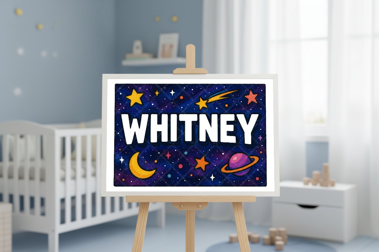 Personalized space name art for Whitney
