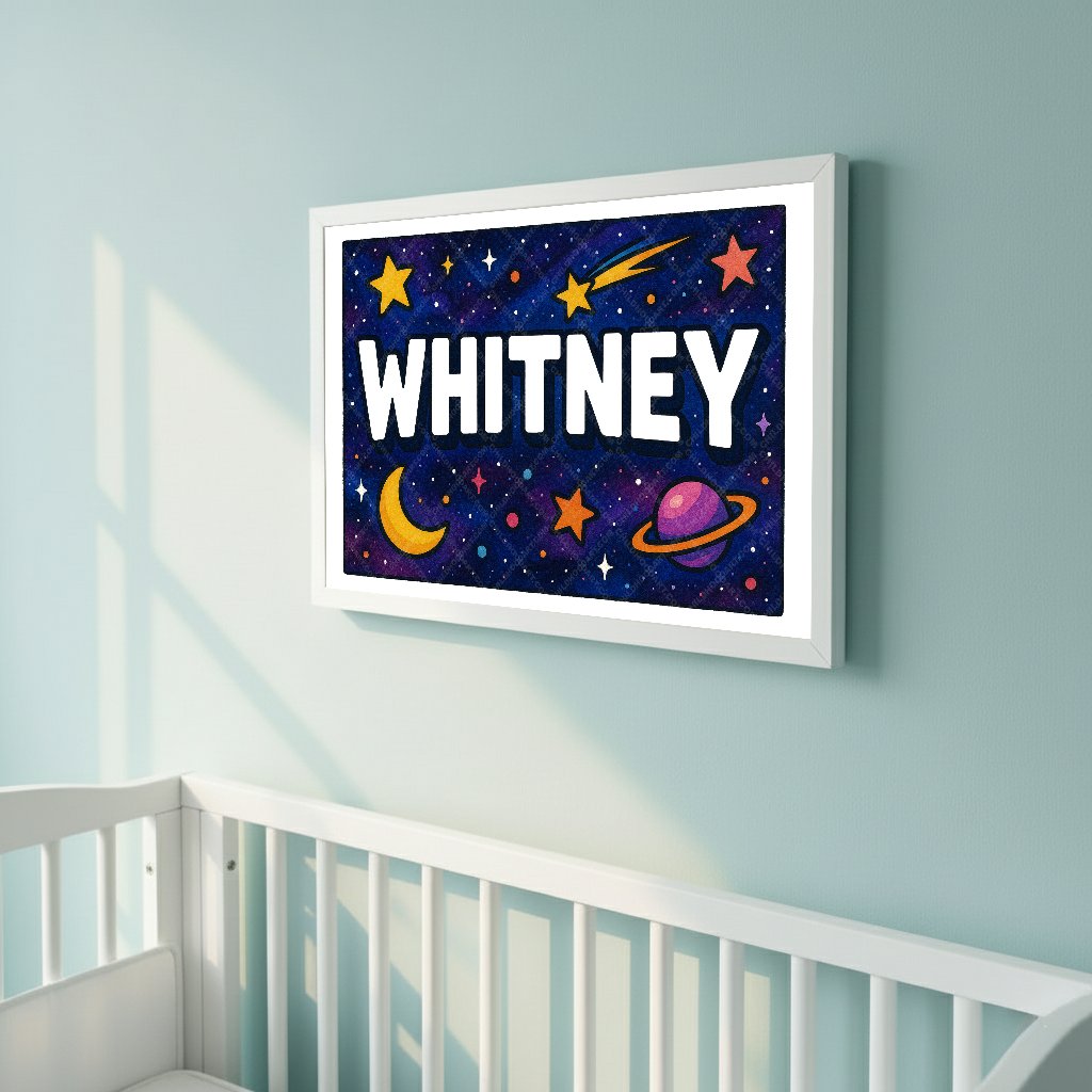 Personalized space name art for Whitney