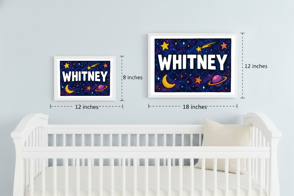 Personalized space name art for Whitney