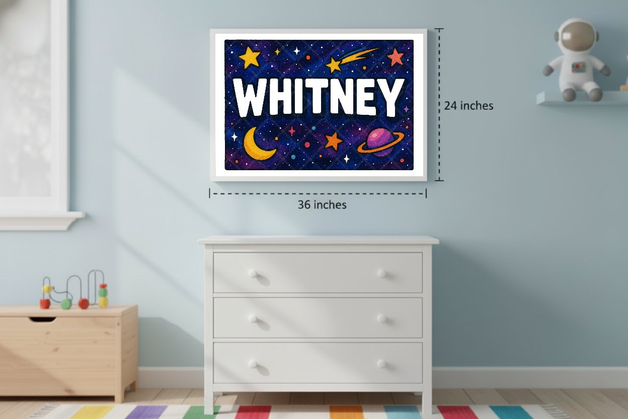 Personalized space name art for Whitney
