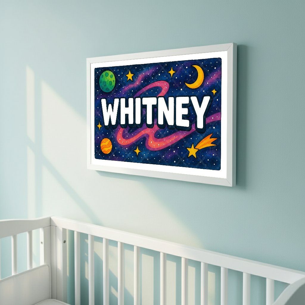 Personalized space name art for Whitney