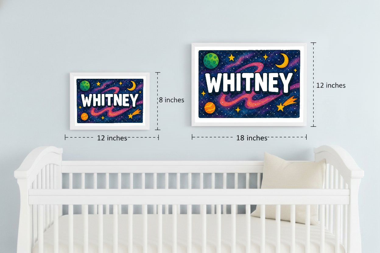 Personalized space name art for Whitney