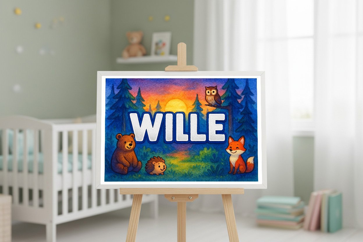 Personalized name art for Wille
