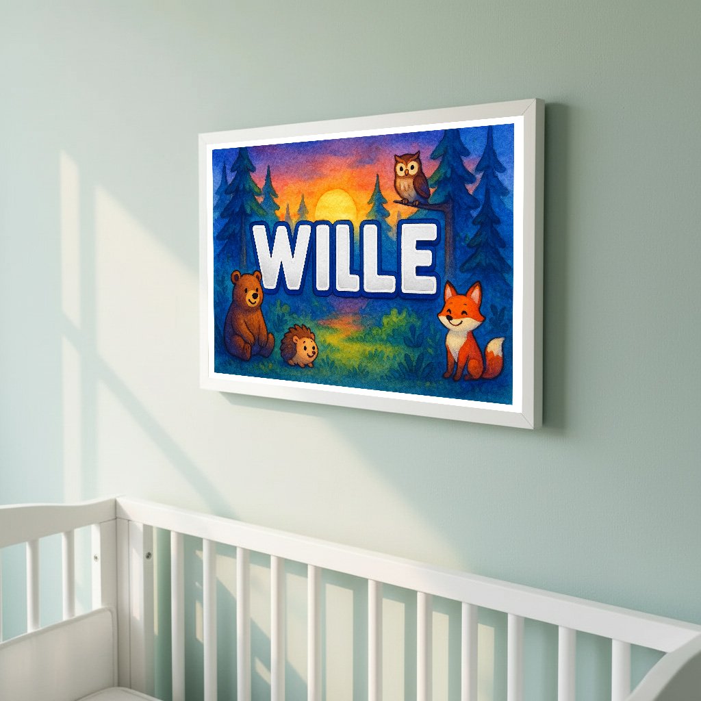 Personalized name art for Wille
