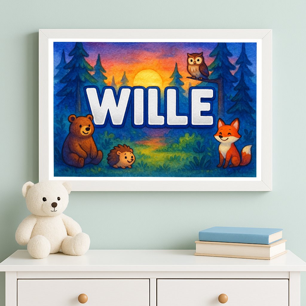 Personalized name art for Wille