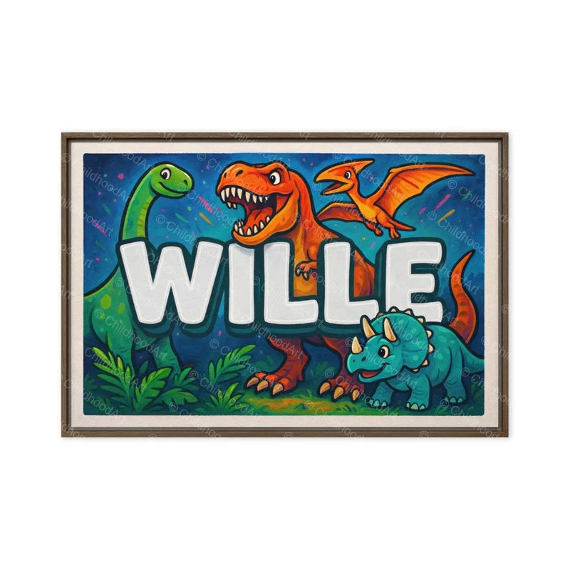 Wille Name Art - Dinosaur Adventure personalized wall print for kids
