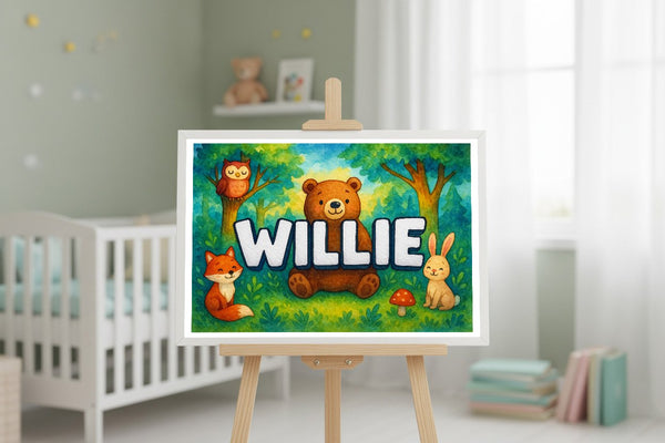 Willie’s Personalized Forest Friends Art